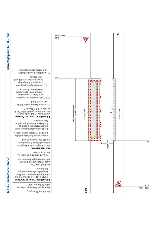 Regelplan Teil B - Innerörtliche Straßen aus Verkehrsrechtliche Anordnung für Arbeitsstellen an Straßen