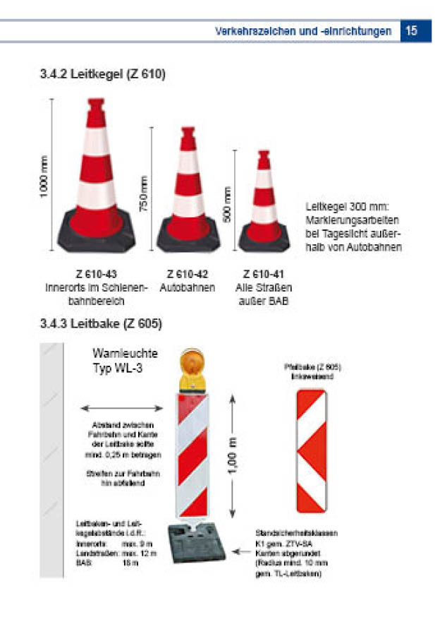 Informationen zu Leitkegel (Z 610) aus der Broschüre Baustellensicherung an Straßen
