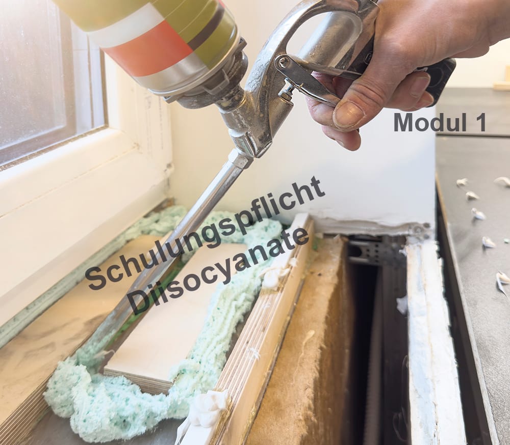 Sicherer Umgang mit Diisocyanaten Modul 1 Montageschaum am Fenster - Schulung zum sicheren Umgang mit Diisocyanaten
