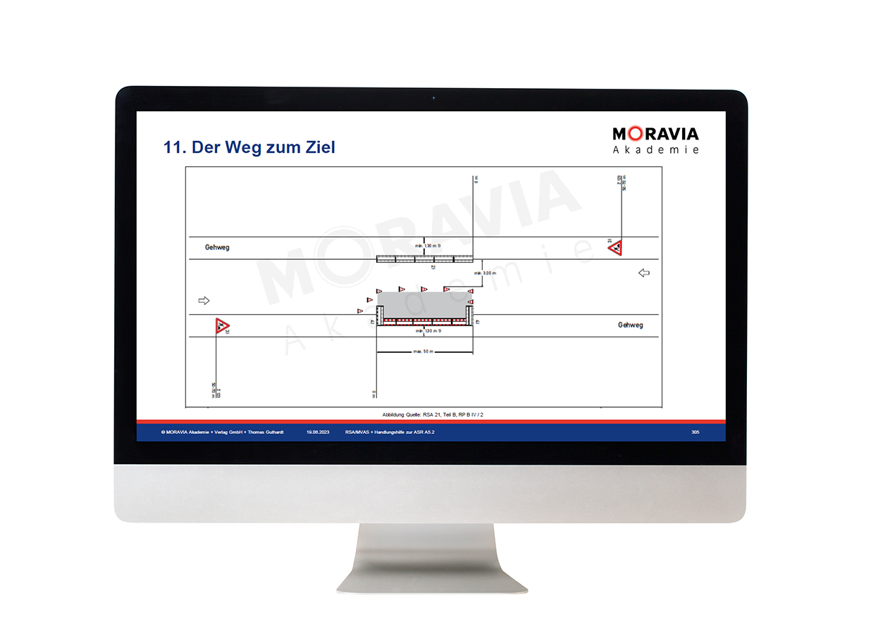 Verkehrszeichenplan auf Monitor