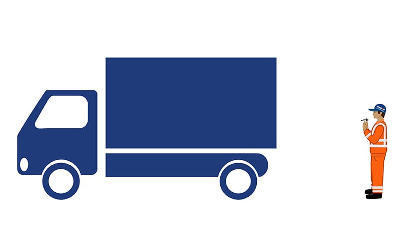 Einweisung rückwärtsfahrender LKW