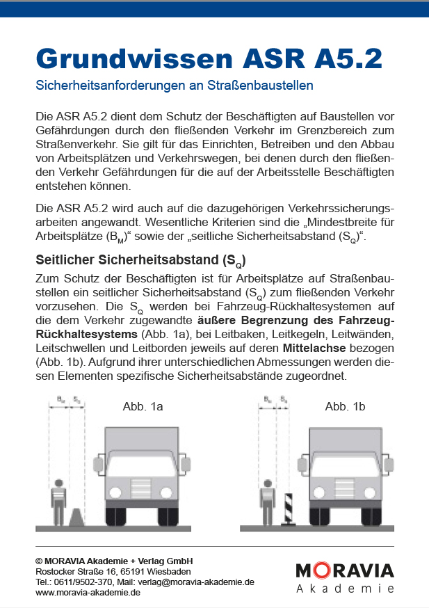 Ausschnitt der Grundwissen ASR A5.2 Faltkarte